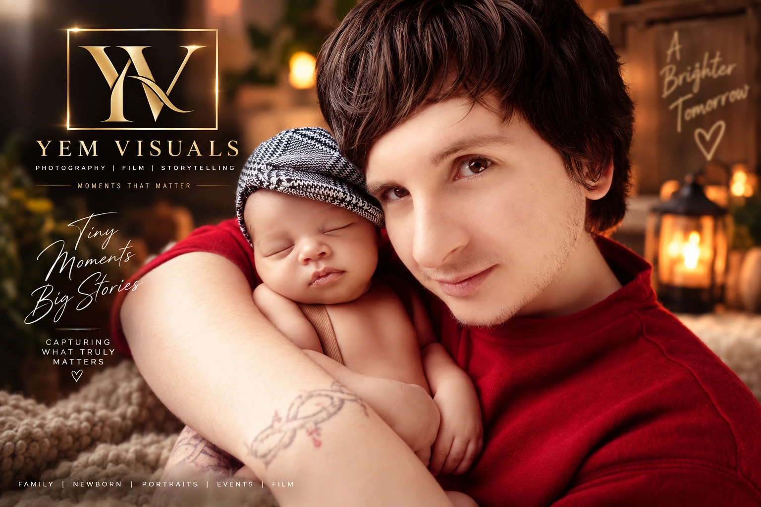 Warm newborn family portrait by YEM Visuals